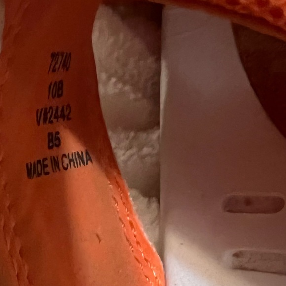 Lands’ End Comfort Slide Sandals Orange Brown Suede Leather Womens Size 10B - Picture 4 of 9